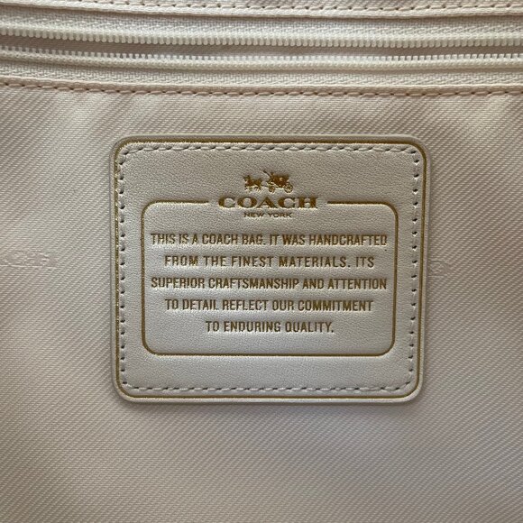 Coach Crosby Carryall Crossbody in Navy Blue Smooth Leather with White Edges - Picture 15 of 16